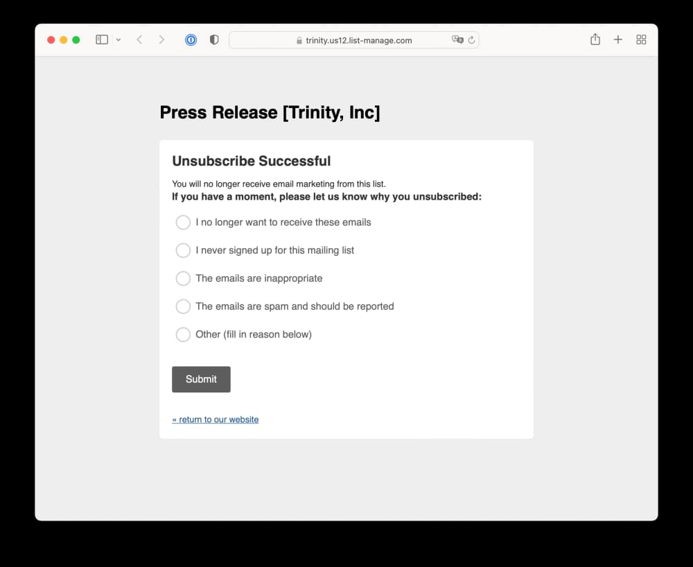 当社からのお知らせメールの配信停止方法に関するご案内 | 【Enriching Digital Life】トリニティ - アーカイブサイト