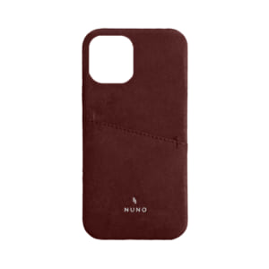 iPhone 12 / iPhone 12 Pro用ケース [NUNO] カードポケット付き本革バックケース – レッド