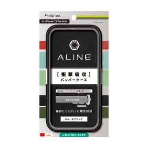 iPhone 13 Pro Max / 12 Pro Max [ALINE] 衝撃吸収 バンパーケース クラリーノ – ブラック