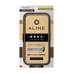 iPhone 13 Pro Max / 12 Pro Max [ALINE] 衝撃吸収 バンパーケース 天然木シート – ベージュ