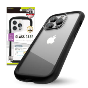 iPhone 14 Pro [GLASSICA Round] 耐衝撃 背面ガラスケース – ブラック