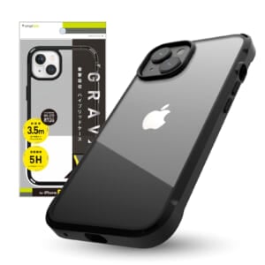 iPhone 14 Plus [GRAV] 衝撃吸収 ハイブリッドケース – ブラック
