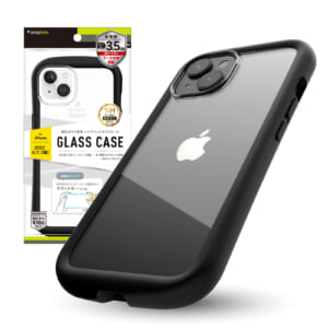iPhone 14 Plus [GLASSICA Round] 耐衝撃 背面ガラスケース – ブラック