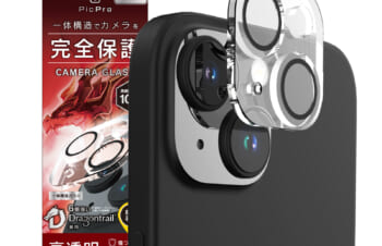 iPhone 15 / 15 Plus 2眼カメラモデル [PicPro] Dragontrail クリア カメラレンズ保護ガラス