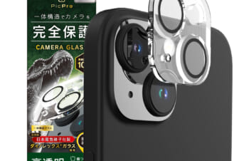 iPhone 15 / 15 Plus 2眼カメラモデル [PicPro] Dinorex クリア カメラレンズ保護ガラス