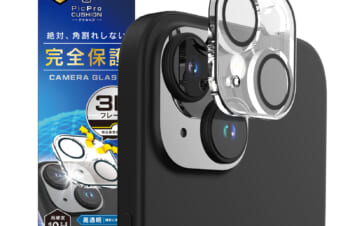 iPhone 15 / 15 Plus 2眼カメラモデル [PicPro CUSHION] クリア カメラレンズ保護ガラス
