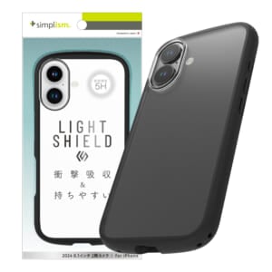 iPhone 16 [LIGHT SHIELD] 衝撃吸収 ハイブリッドクリアケース – ブラック