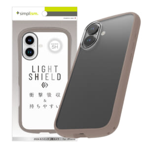 iPhone 16 [LIGHT SHIELD] 衝撃吸収 ハイブリッドクリアケース – ベージュ