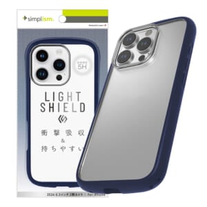 iPhone 16 Pro [LIGHT SHIELD] 衝撃吸収 ハイブリッドクリアケース – ブルー