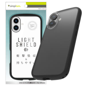 iPhone 16 Plus [LIGHT SHIELD] 衝撃吸収 ハイブリッドクリアケース – ブラック