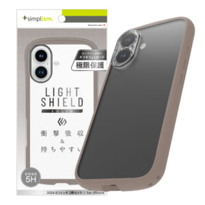 iPhone 16 [LIGHT SHIELD Solid] 超精密設計 衝撃吸収 ハイブリッドクリアケース – ベージュ