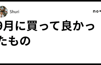 9月に買って良かったもの
